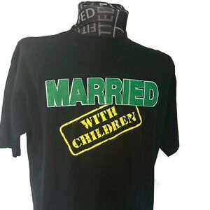 Vintage 1990s Married With Children T-Shirt Black L TV Show Sitcom Comedy
